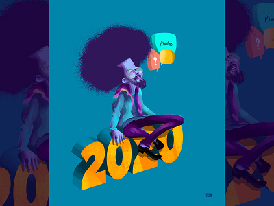 HAPPY NEW YEAR 2020 design illustration minimal