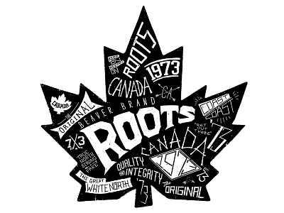 Roots Leaf canada drawing roots typography