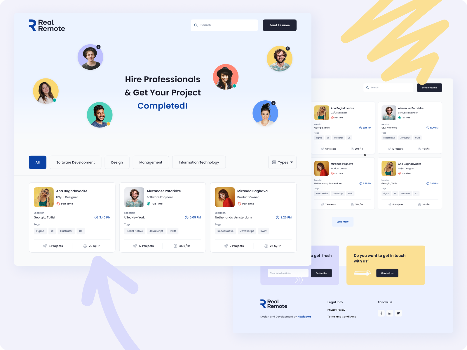 Freelancers - Web Design by Ana Baghdavadze on Dribbble