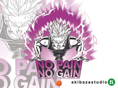 TRUNKS NO PAIN NO GAIN anime animeart dragonball dragonballsuper dragonballz