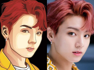 Jungkook BTS Vector Tracing Manually Image in HD