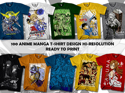 I Will Deliver 100 Anime Manga T Shirt Design And Source File