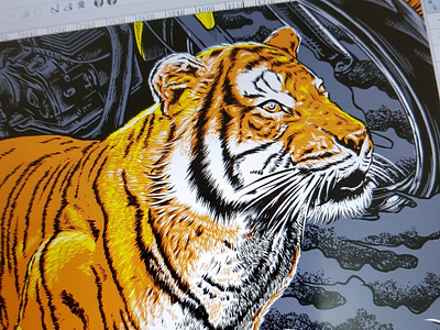 Bima tiger inking illustration inking tiger