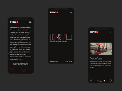 Retox Music - Mobile design mobile typography ui ux web website