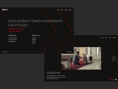 Retox Music - Pages design minimal typography ui ux web website