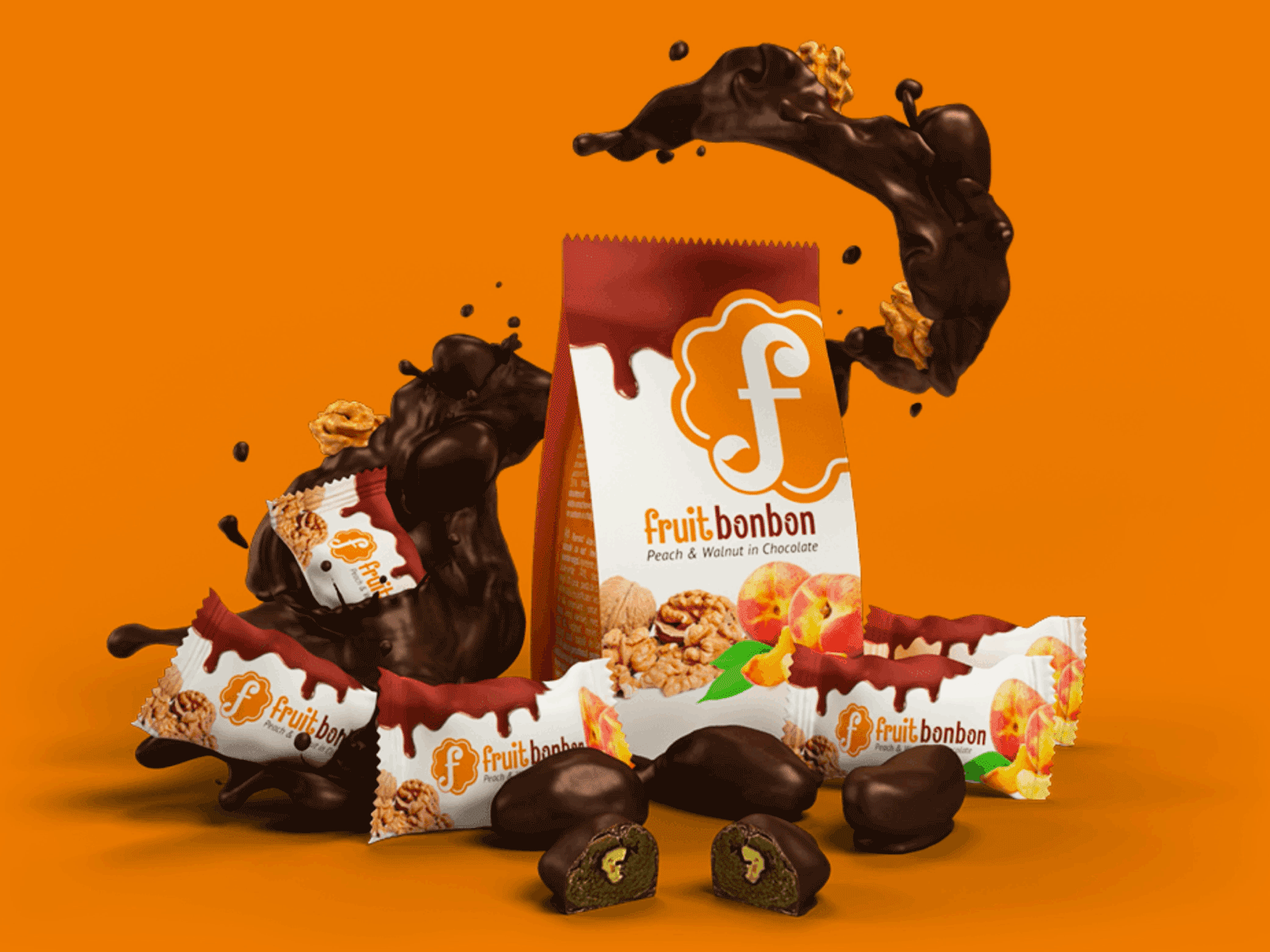 Fruitbonbon 3d 3d animation animation branding cgi chocolate design microsite product design ui website