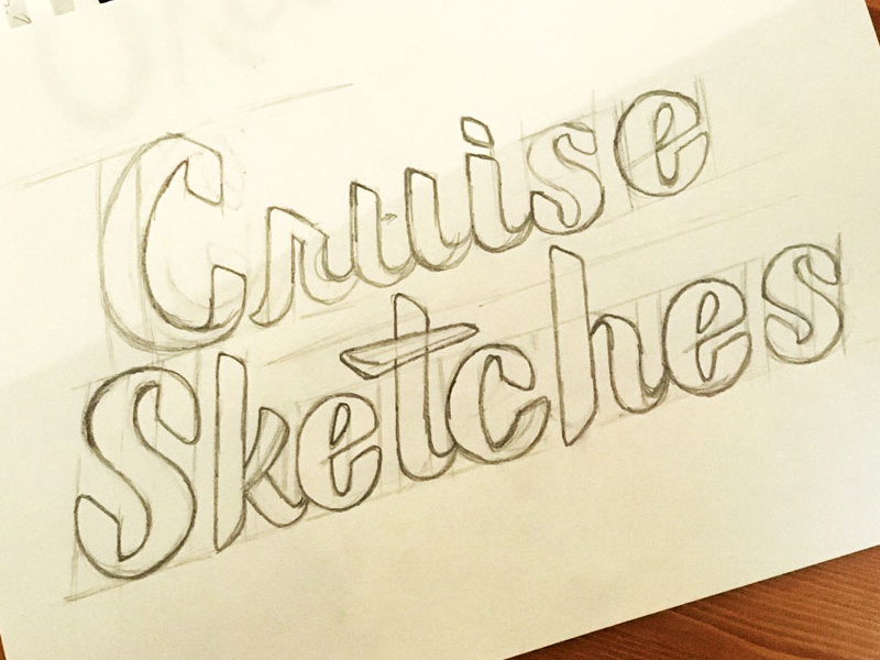 Cruise Sketches illustration sketch wip lettering