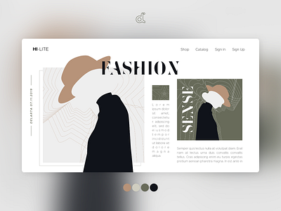 Hi-Lite Fashion Design Hero Page artwork design illustration landing uidesign vector web web design webdesign