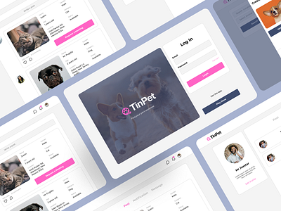 Tinpet - Pet Matchmaking App UI app design illustration landing ui uidesign web web design webdesign