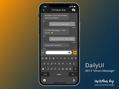 dark mode messaging app 013 app dailyui dailyui013 design message ui ux