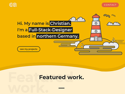 Homepage Header branding design header header design illustration lighthouse logo ui ui ux ux webdesign yellow