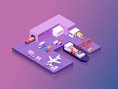 Logistics isometric illustration