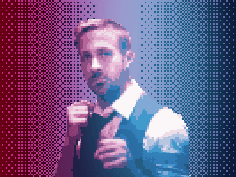 [GIF] Wanna fight? animated design gif graphic illustration movie only good forgives photoshop pixel pixel art ryan gosling street fighter