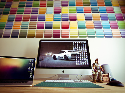 My home workspace apple colors design desk imac macbook pro office paint swatch retina ryu workspace