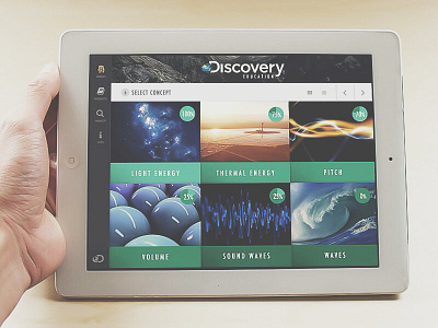 Discovery Education app app design discovery interface ipad mobile photography ui user interface ux