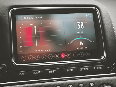 Nissan GTR Multi Function Display UI car dashboard data design display graph interface navigation nissan gtr ui