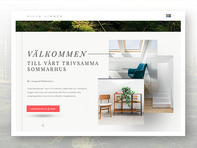 Swedish House Rental design home screen interior landing page minimal photography sweden ui user interface ux web web design