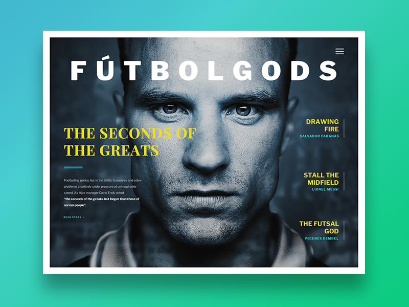 fútbolgods landing page by jim basio on dribbble