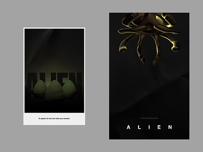 ALIEN alien animation c4d cinema4d cult facehugger film minimal motion movie movie poster poster ridley scott scifi typography