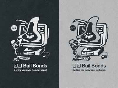 F.S. BAIL BONDS 2 apparel bail bonds brand cartoon character coffee computer fun grunge illustration illustrator mug reaper spilt typography vector vectorart