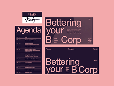 Bettering your B Corp agency bcorp branding collateral concept event promo typography