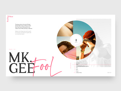 Now Playing - Mk.gee brand branding concept design hero minimal music typography ui web