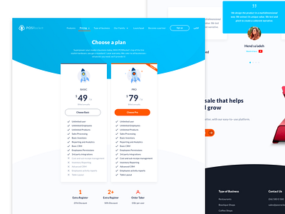 PosRocket Pricing illustration point of sale posrocket pricing page ui ux web