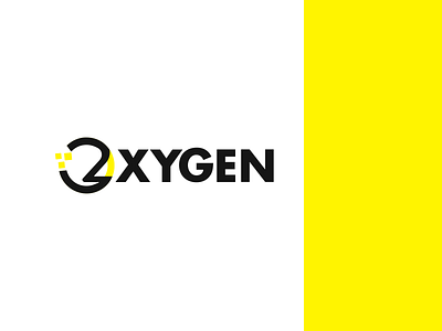 Oxygen Logo black and yellow branding logo typography