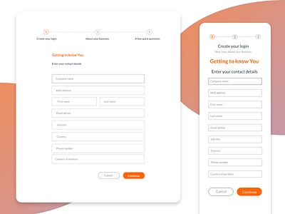 Registration Form form regeneration ui ux web