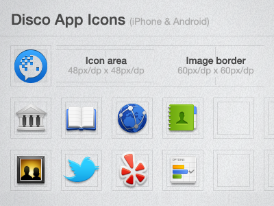 Disco Icons android app disco google icons iphone slide