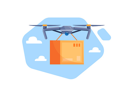 drone delivery service box delivery delivery door to door drone drone delivery drone logo drone serving drones fast delivery concept flat illustration vector