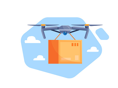 drone delivery service box delivery delivery door to door drone drone delivery drone logo drone serving drones fast delivery concept flat illustration vector