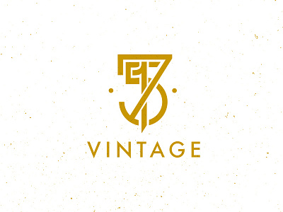 715 Vintage Logo 715 antique branding flat gold identity logo logo mark minimal monogram texture vintage