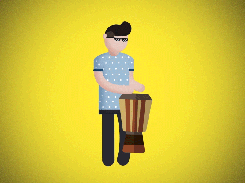 My djembe teacher 2d animation animation character animation dancing animation flatdesign illustration motion design