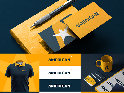 American | Brand Identity brand design brand identity design branding design graphic designer identity logo logotype security visual identity yellow yellow logo
