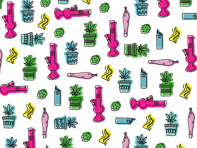 Pot Head Packaging Pattern branding icon illustraion marijuana pattern