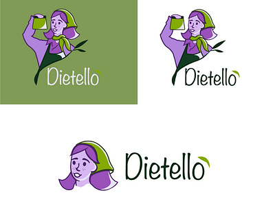 Dietello Logo branding character character art design food app green logo health app illustration logo logo concept logo design logo sketch logodesign logotype mascot design mascot logo mascotlogo sketch sketchbook vector