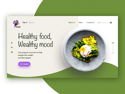 Dietello website, landing page