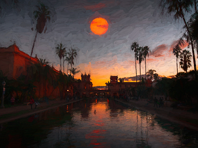 As we fade art digital illustration impression painting sunset vibrant
