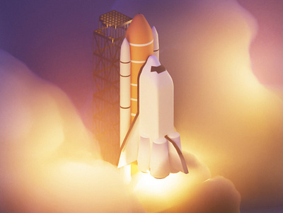 Blastoff! 3d blender blender3d concept concept art design rocket shuttle space