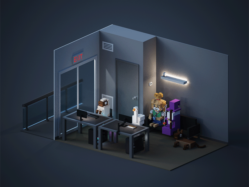 Hanging out in My Apartment magicavoxel render voxel