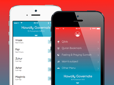 Ibadah blue flat ibadah ios7 iphone moslem red