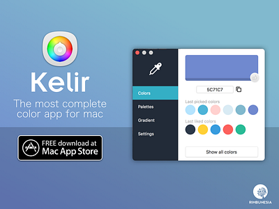 Kelir - Color picker for mac app colors free gradient mac macos palette picker rgb swatches touchbar