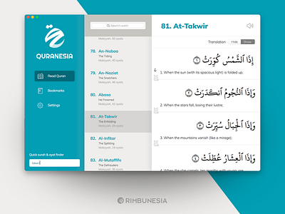 Quranesia, Quran app for mac desktop islam mac mac app mac desktop menu moslem quran