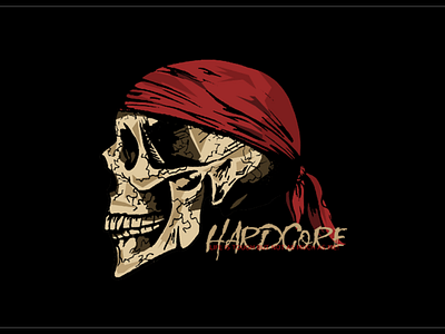 Hardcore - Skull and Bandana T-Shirt