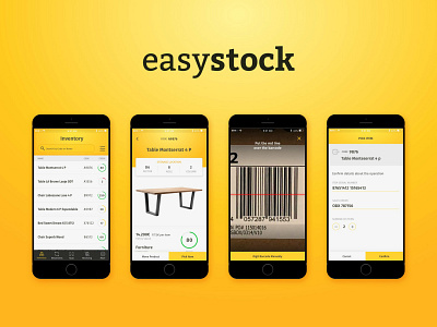 Easystock design mobile app stock storage ui ux warehouse