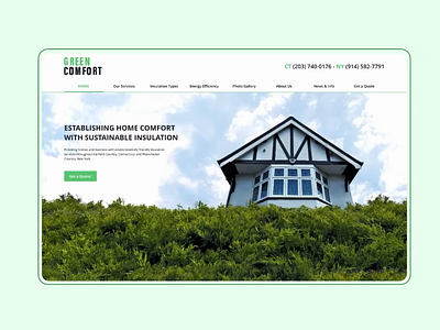 Green Comfort Landing Page UI clean design green home insulation interface landing page parallax sketch ui ux
