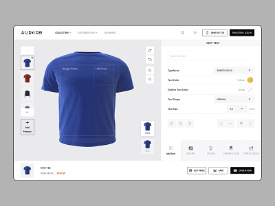 Custom Clothes Editor clean custom design editor interface minimal t shirt ui ux web app website
