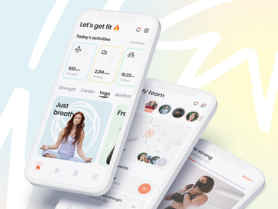 Fitness Mobile Application app clean design fitness health healthcare interface mobile modern smartphone ui ux