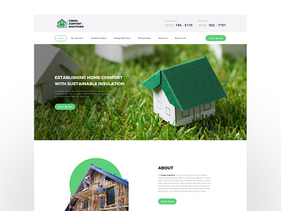 Home Solution Landing Page clean green insulation interface landing page modern ui website